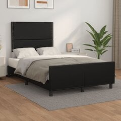 Sängynrunko sängynpäädyllä, musta, 120 x 200 cm, keinonahkaa hinta ja tiedot | Sängyt | hobbyhall.fi