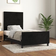 Sängynrunko sängynpäädyllä, musta, 100x200 cm, samettia hinta ja tiedot | Sängyt | hobbyhall.fi