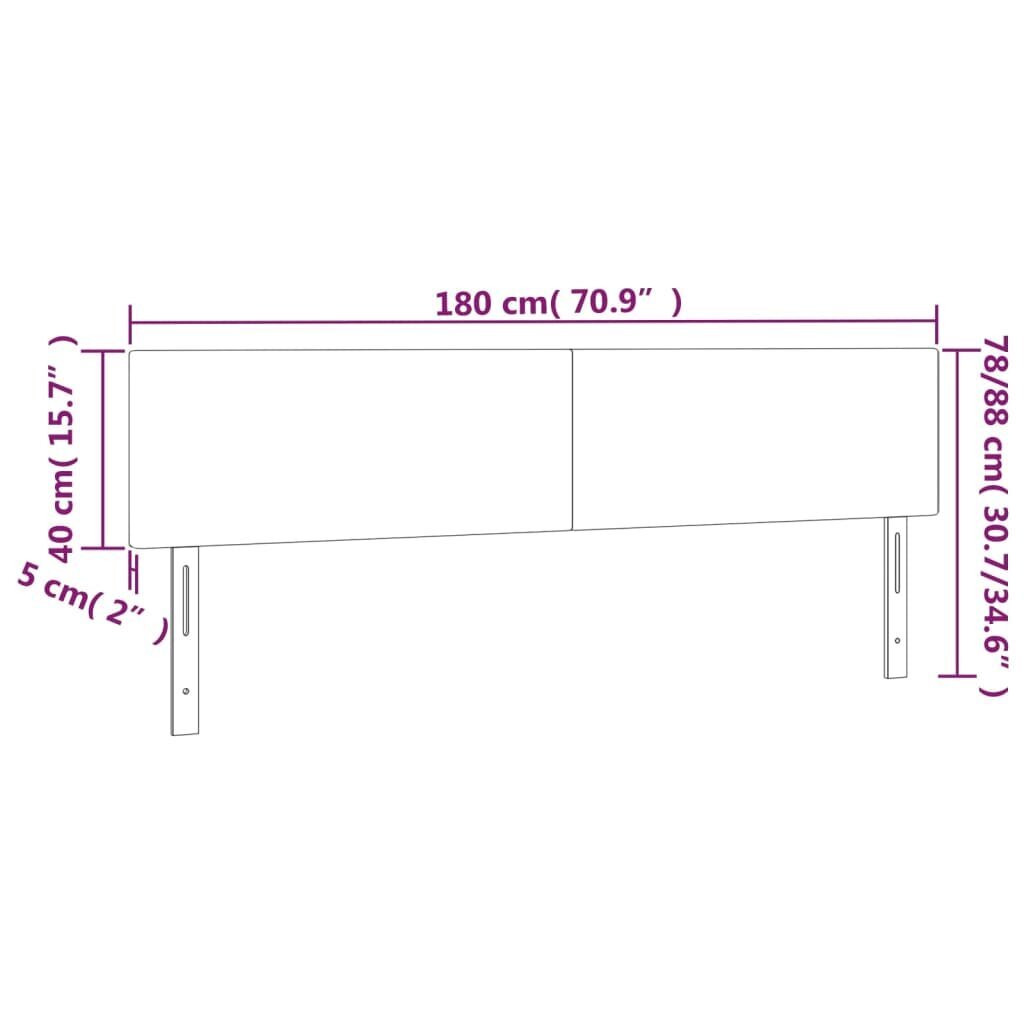 Sängynpääty, 2 kpl, vaaleanharmaa, 90x5x78/88cm, sametti hinta ja tiedot | Sängyt | hobbyhall.fi