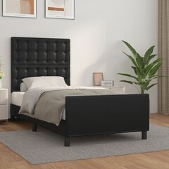 Sängynrunko sängynpäädyllä, musta, 80x200cm, keinonahkaa hinta ja tiedot | Sängyt | hobbyhall.fi