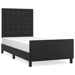 Sängynrunko sängynpäädyllä, musta, 80x200cm, keinonahkaa hinta ja tiedot | Sängyt | hobbyhall.fi