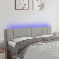 Sängynpääty LEDillä, vaaleanharmaa, 144x5x78/88cm, kangas hinta ja tiedot | Sängyt | hobbyhall.fi