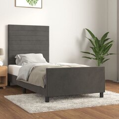Sängynrunko sängynpäädyllä vidaXL, 90x200 cm, tummanharmaa hinta ja tiedot | Sängyt | hobbyhall.fi