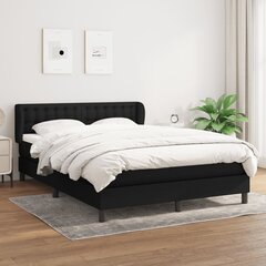 Sänky jousilla ja patjalla vidaXL, 140x190 cm, musta hinta ja tiedot | Sängyt | hobbyhall.fi