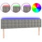 Sängynpääty LED vidaXL, Velvet, 180x5x78/88cm, vaaleanharmaa hinta ja tiedot | Sängyt | hobbyhall.fi