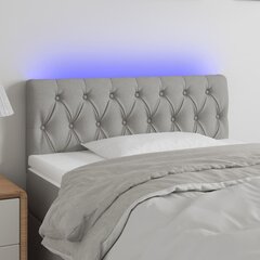 Sängynpääty LEDillä, vaaleanharmaa, 90x7x78/88cm hinta ja tiedot | Sängyt | hobbyhall.fi
