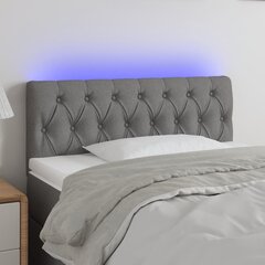 Sängynpääty LEDillä, Kangas, 100x7x78/88cm, tummanharmaa hinta ja tiedot | Sängyt | hobbyhall.fi