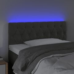 Sängynpääty LED vidaXL, Velvet, 100x7x78/88cm, tummanharmaa hinta ja tiedot | Sängyt | hobbyhall.fi