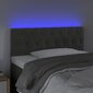 Sängynpääty LED vidaXL, Velvet, 100x7x78/88cm, tummanharmaa hinta ja tiedot | Sängyt | hobbyhall.fi