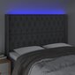 Sängynpääty LEDillä, Kangas, 163x16x118/128cm, tummanharmaa hinta ja tiedot | Sängyt | hobbyhall.fi