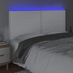 Sängynpääty LED vidaXL:llä, keinonahka, 180x5x118/128cm, valkoinen hinta ja tiedot | Sängyt | hobbyhall.fi