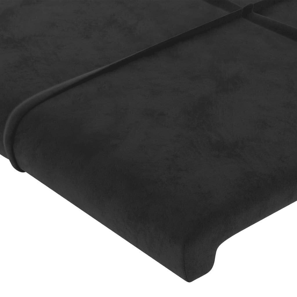 vidaXL sängynpääty LEDillä, musta, 103x16x118/128cm, sametti hinta ja tiedot | Sängyt | hobbyhall.fi