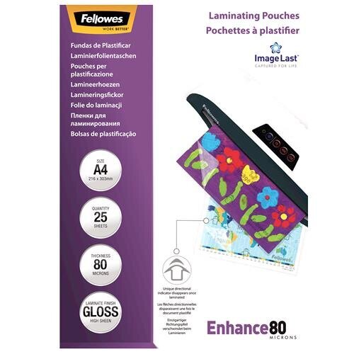 Laminointipussit Fellowes Imagelast 5396205, A4, 80, 25 kpl hinta ja tiedot | Toimistotarvikkeet | hobbyhall.fi