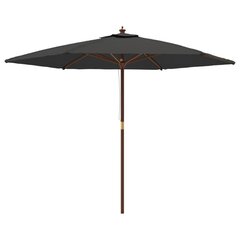vidaXL Puutarhan aurinkovarjo puutolppa antrasiitti 299x240 cm hinta ja tiedot | Aurinkovarjot ja markiisit | hobbyhall.fi