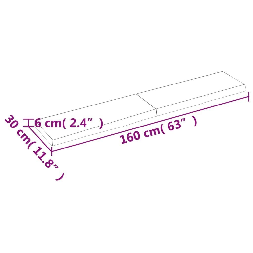 Hylly vidaXL, 160x30x6 cm, ruskea hinta ja tiedot | Hyllyt | hobbyhall.fi