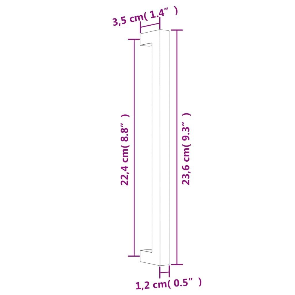 Kaapin kahva vidaXL, 224 mm, hopea hinta ja tiedot | Kahvat huonekaluihin | hobbyhall.fi