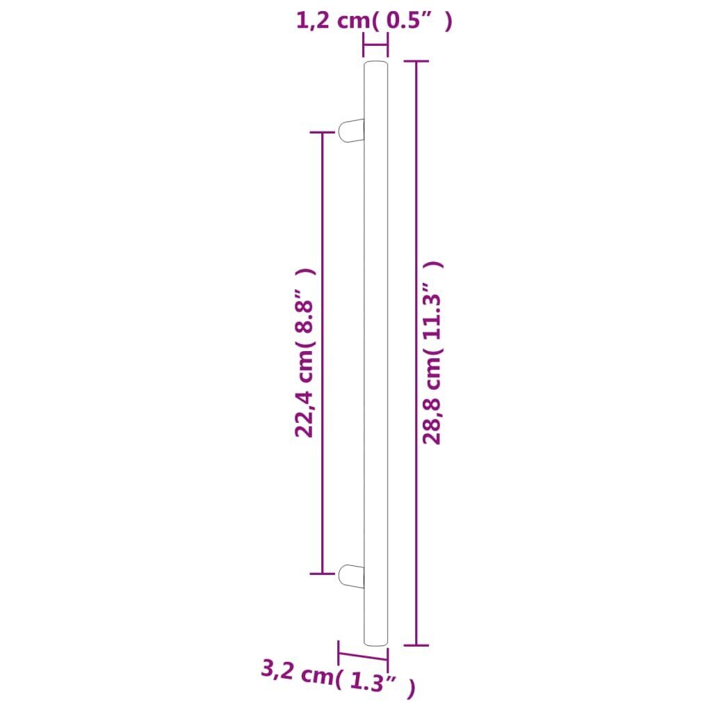 Kaapin kahva vidaXL, 224 mm, hopea hinta ja tiedot | Kahvat huonekaluihin | hobbyhall.fi