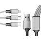 3in1 usb-kaapeli puhelimeen, Iphone, C-tyyppi, micro USB, malli: 06278_S hinta ja tiedot | Puhelimen laturit | hobbyhall.fi