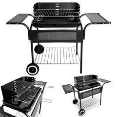 Puutarhagrilli metallihyllyillä ja säädettävällä grillillä, ModernHome 1SL5636T, 113 cm. x 40 cm. x 80 cm. hinta ja tiedot | Grillit | hobbyhall.fi