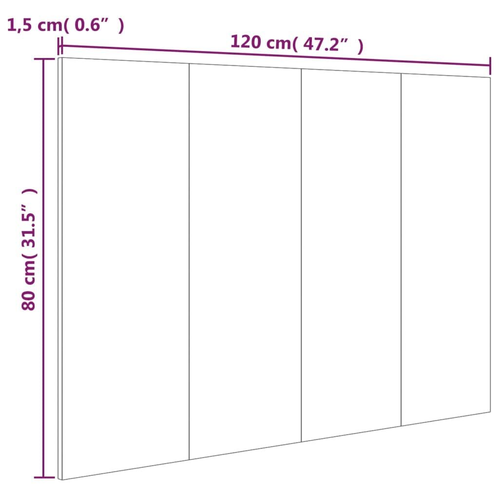 vidaXL Sängynpääty savutammi 120x1,5x80 cm tekninen puu hinta ja tiedot | Sängyt | hobbyhall.fi