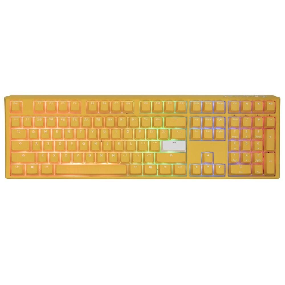 Mekaaninen näppäimistö Ducky One 3 keltainen täysikokoinen, Cherry MX Silent Red hinta ja tiedot | Näppäimistöt | hobbyhall.fi