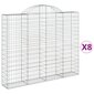 vidaXL Kaarevat kivikorit 8 kpl 200x30x160/180 cm galvanoitu rauta hinta ja tiedot | Aidat ja tarvikkeet | hobbyhall.fi