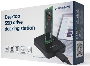 Gembird DD-U3M2 telakointiasema USB Type-C, M.2 SATA & NVME, SSD-asema hinta ja tiedot | Adapterit | hobbyhall.fi
