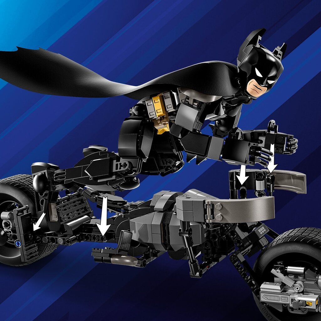 76273 LEGO® Super Heroes Batman Rakennettava Batman™-hahmo ja Batpod-pyörä hinta ja tiedot | LEGOT ja rakennuslelut | hobbyhall.fi