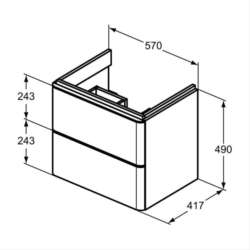 Kylpyhuonekaappi pesualtaalla Ideal Standard Adapto 57 hinta ja tiedot | Kylpyhuonekaapit | hobbyhall.fi