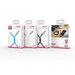 XO NB208B galvanoitu yleiskäyttöinen USB-C - USB-C PD 60 W Data & nopea 5A latauskaapeli 1,2 m valkoinen hinta ja tiedot | Puhelinkaapelit | hobbyhall.fi