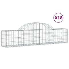 vidaXL Kaarevat kivikorit 18 kpl 200x30x40/60 cm galvanoitu rauta hinta ja tiedot | Aidat ja tarvikkeet | hobbyhall.fi