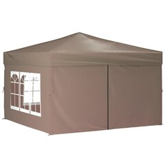 vidaXL Kokoontaittuva juhlateltta sivuseinillä taupe 3x3 m hinta ja tiedot | Puutarhapaviljongit | hobbyhall.fi