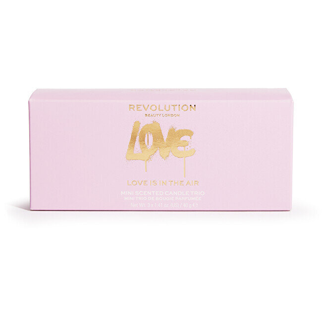 Revolution Home tuoksukynttiläsetti Love Collection Love Is In The Air Mini, 3 x 40 g hinta ja tiedot | Kynttilät ja kynttilänjalat | hobbyhall.fi