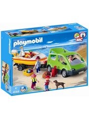 Playmobil Family Fun 4144 Perhe-pakettiauto veneperävaunulla hinta ja tiedot | LEGOT ja rakennuslelut | hobbyhall.fi