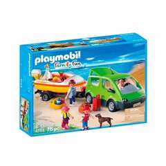 Playmobil Family Fun 4144 Perhe-pakettiauto veneperävaunulla hinta ja tiedot | LEGOT ja rakennuslelut | hobbyhall.fi