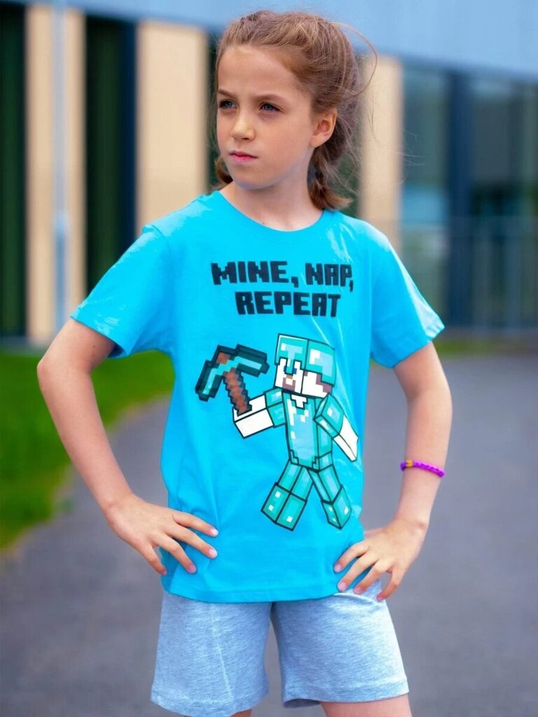 Shortsit ja T-paita Minecraft hinta ja tiedot | Tyttöjen kylpytakit ja pyjamat | hobbyhall.fi