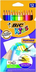 Bic Kids Aquacouleur, 12 värikynää hinta ja tiedot | Taide- ja askartelutarvikkeet | hobbyhall.fi