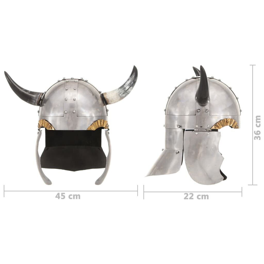 Viking Kypärä VidaXL, hopea, teräs, upea hinta ja tiedot | Naamiaisasut | hobbyhall.fi