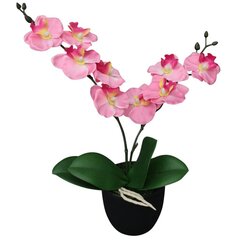 Keinotekoinen orkidea ruukulla, 30 cm, vaaleanpunainen hinta ja tiedot | Keinotekoiset kukat | hobbyhall.fi
