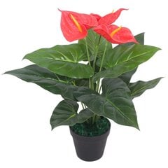 Keinotekoinen anthurium ruukulla, 45 cm, punainen ja keltainen hinta ja tiedot | Keinotekoiset kukat | hobbyhall.fi