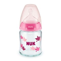 Lasipullo Nuk First Choice+ 0-6 kk, 120 ml, vaaleanpunainen hinta ja tiedot | Tuttipullot ja tarvikkeet | hobbyhall.fi