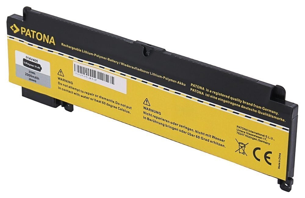 Patona akku pro ntb LENOVO Thinkpad T460S/T470S 2000mAh Li-Pol 11.4V 01AV405 hinta ja tiedot | Kannettavien tietokoneiden akut | hobbyhall.fi