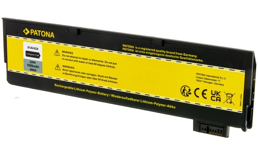 Patona akku pro ntb LENOVO Thinkpad T570/A475 1950mAh Li-Pol 11.4V 01AV424 hinta ja tiedot | Kannettavien tietokoneiden akut | hobbyhall.fi