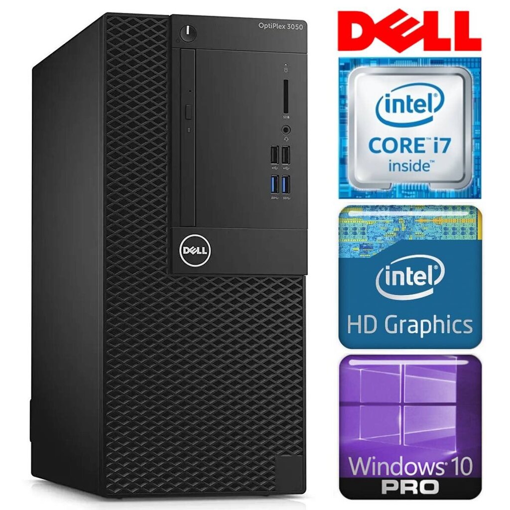 Dell 3050 Tower i7-7700 8GB 128SSD M.2 NVME WIN10Pro hinta ja tiedot | Pöytätietokoneet | hobbyhall.fi