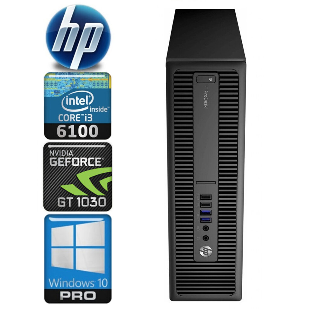 HP 600 G2 SFF i3-6100 8GB 512SSD GT1030 2GB WIN10Pro hinta ja tiedot | Pöytätietokoneet | hobbyhall.fi