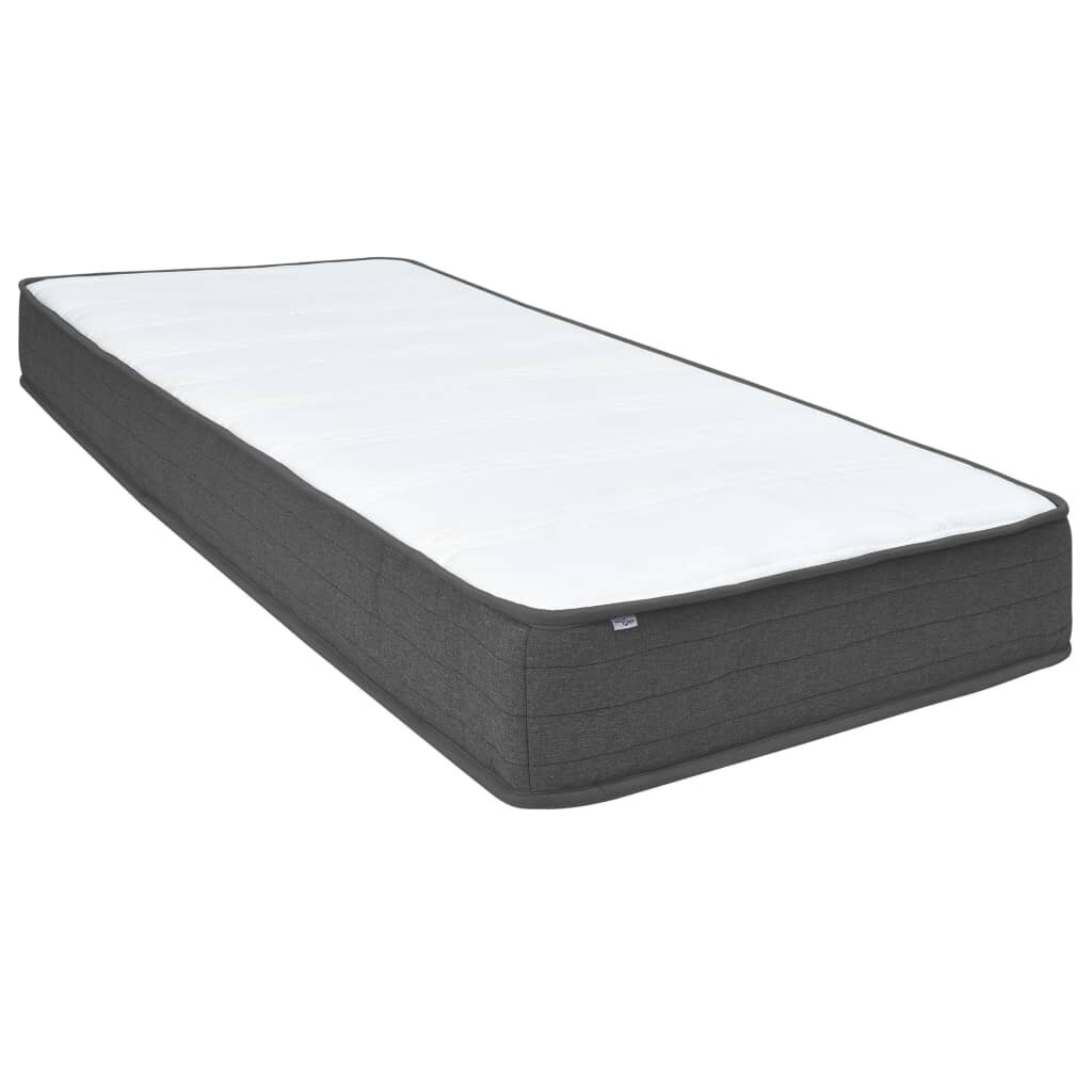 Sänky joustinpatjalla vidaXL, 90x200 cm, harmaa hinta ja tiedot | Sängyt | hobbyhall.fi