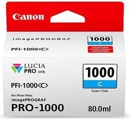 Canon PFI-1000C, sininen hinta ja tiedot | Mustekasetit | hobbyhall.fi