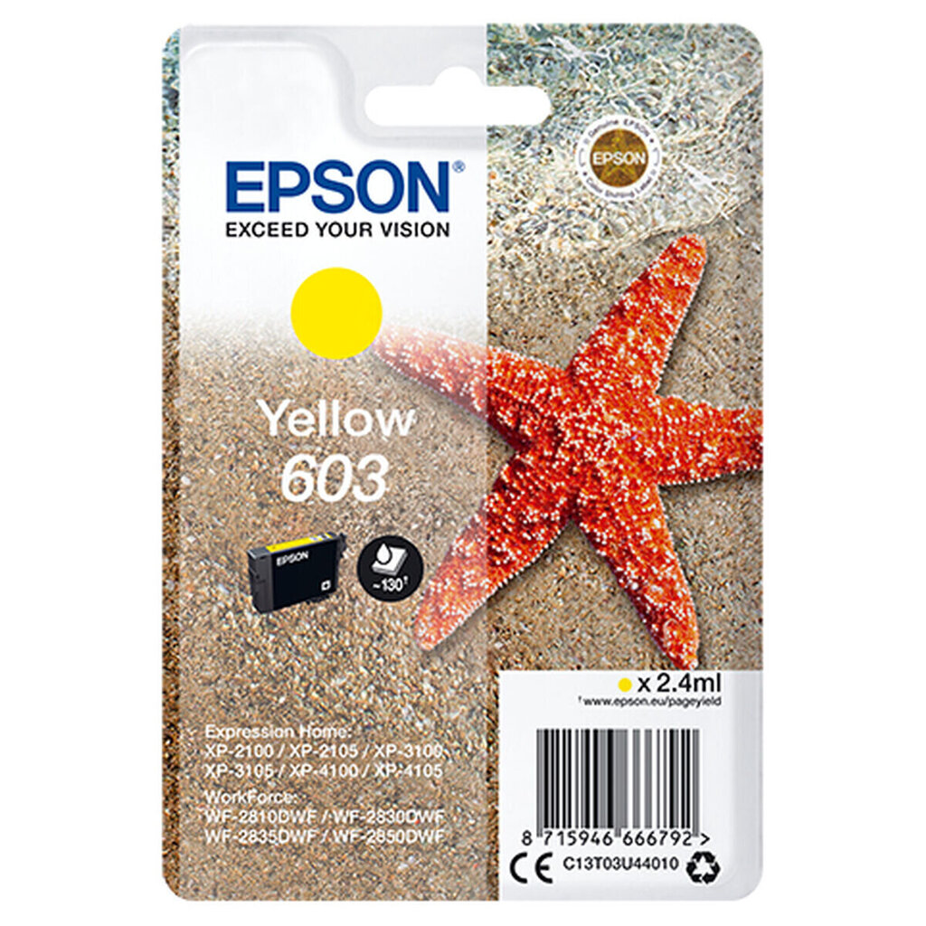 Epson C13T03U44020, keltainen hinta ja tiedot | Mustekasetit | hobbyhall.fi