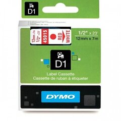 DYMO D1 Teippi 12 mm x 7 m punainen valkoisella hinta ja tiedot | Tulostustarvikkeet | hobbyhall.fi