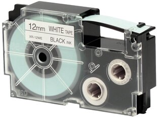 Casio XR-12WE Label Tape Dore -yhteensopiva, mustavalkoinen hinta ja tiedot | Tulostustarvikkeet | hobbyhall.fi